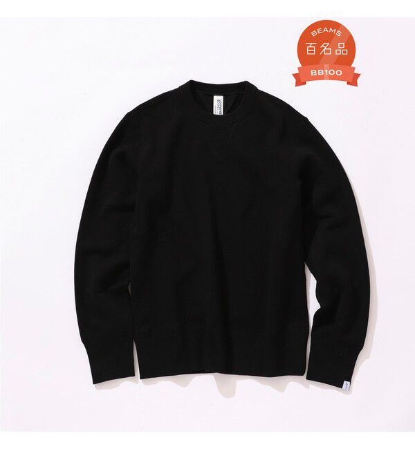 BEAMS PLUS「LOOPWHEELER / 別注 Athletic Crew Neck Sweat」|スウェット・ジャージ|〇BLACK