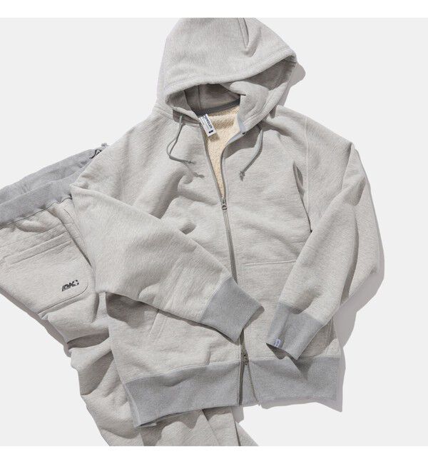 BEAMS PLUS「LOOPWHEELER / 別注 MegaWeight Zip Hoody」|スウェット・ジャージ|H.GRY