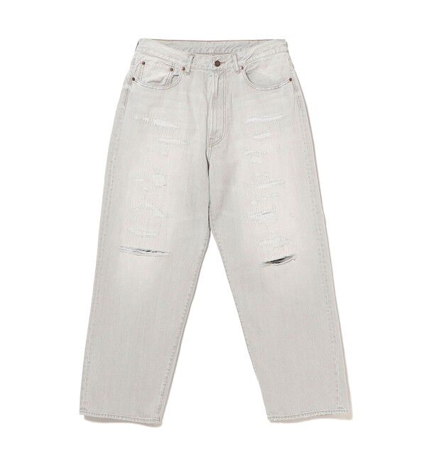 BEAMS「フェード ダメージ デニムパンツ 【ワイドストレートフィット】」|デニム|