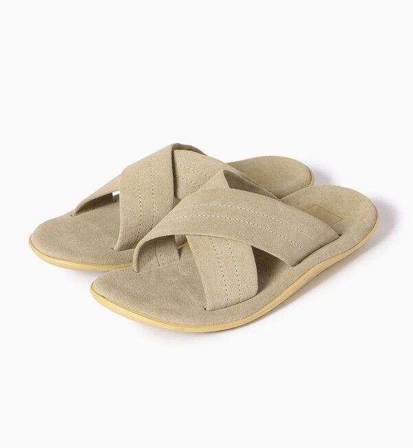 SHIPS「ISLAND SLIPPER: SHIPS(シップス) 別注 クロスストラップ サンダル」|サンダル|ベージュ