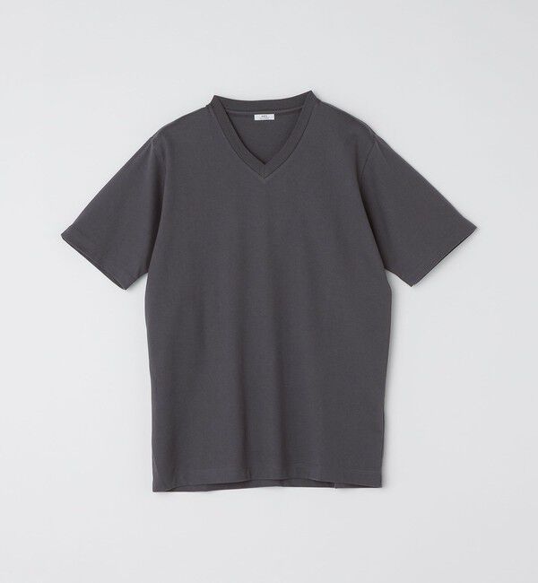 SHIPS「SHIPS: 抗菌・防臭 NANO-FINE（R） コットン Vネック Tシャツ」|Tシャツ・カットソー|ダークグレー