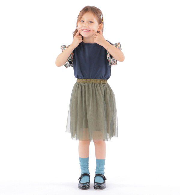 SHIPS KIDS「SHIPS KIDS:100～130cm / チュール スカート」|フレア|