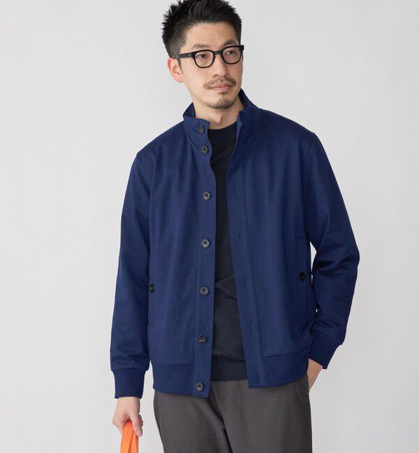 SHIPS「SHIPS: TEXBRID(R) スタンド リブブルゾン」|ブルゾン・スタジャン|ネイビー