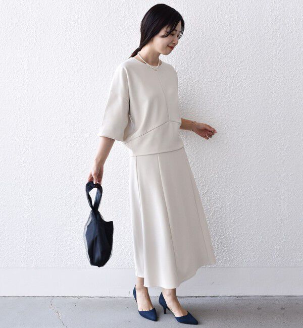 SHIPS for women「*〈手洗い可能〉ジョーゼット 切替 セミフレア スカート ◇」|スカート|