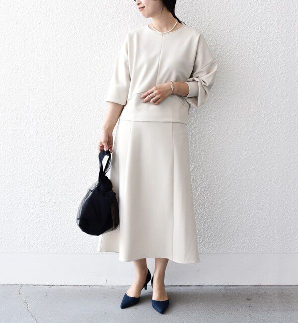 SHIPS for women「*〈手洗い可能〉ジョーゼット 切替 セミフレア スカート ◇」|スカート|