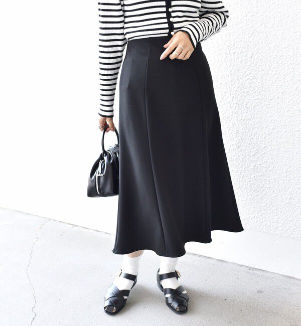 SHIPS for women「*〈手洗い可能〉ジョーゼット 切替 セミフレア スカート ◇」|スカート|