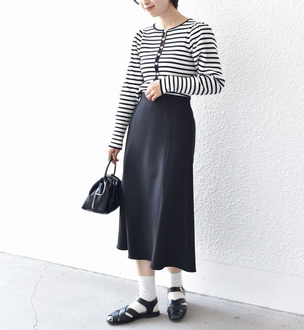 SHIPS for women「*〈手洗い可能〉ジョーゼット 切替 セミフレア スカート ◇」|スカート|