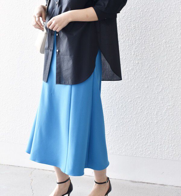 SHIPS for women「*〈手洗い可能〉ジョーゼット 切替 セミフレア スカート ◇」|スカート|