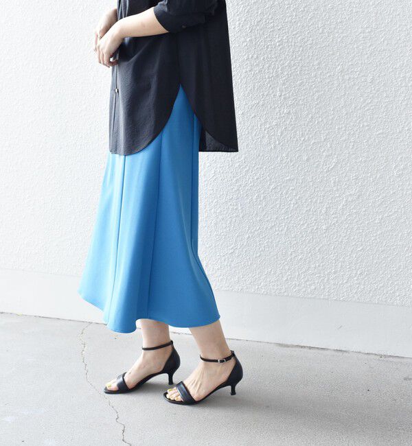 SHIPS for women「*〈手洗い可能〉ジョーゼット 切替 セミフレア スカート ◇」|スカート|