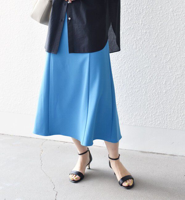 SHIPS for women「*〈手洗い可能〉ジョーゼット 切替 セミフレア スカート ◇」|スカート|