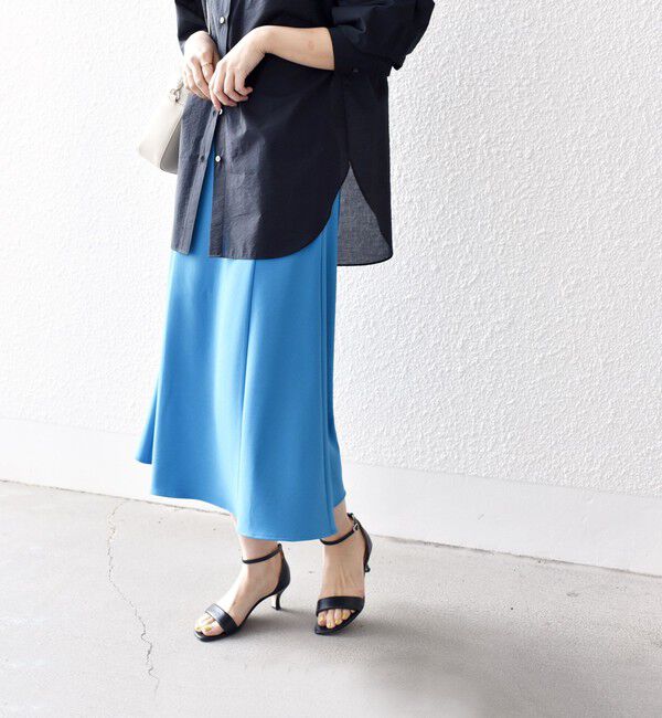 SHIPS for women「*〈手洗い可能〉ジョーゼット 切替 セミフレア スカート ◇」|スカート|