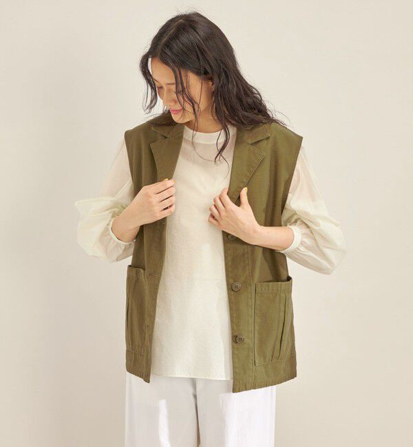 SHIPS for women「Odub:〈洗濯機可能〉ミリタリー ジレ◇」|ベスト・ジレ|