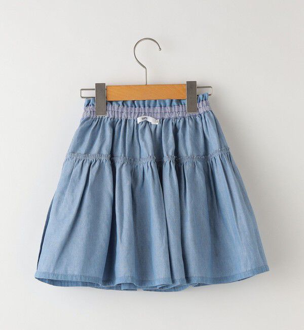 SHIPS KIDS「SHIPS KIDS:100～130cm / ティアード デニム スカート」|フレア|