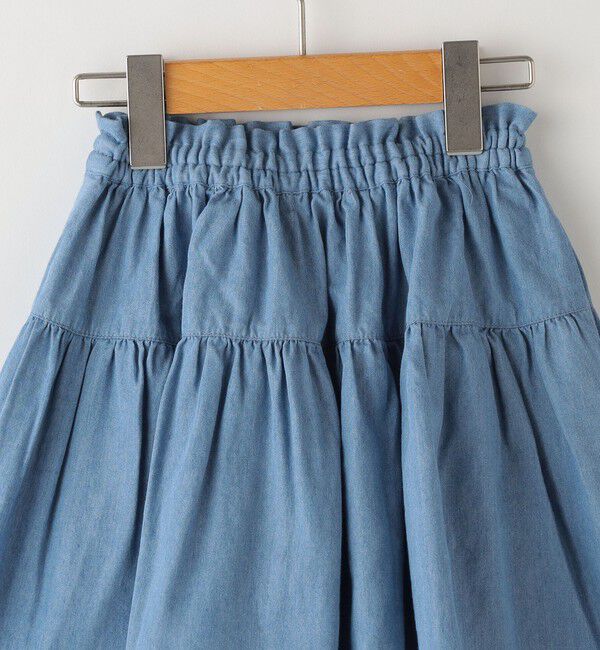 SHIPS KIDS「SHIPS KIDS:100～130cm / ティアード デニム スカート」|フレア|