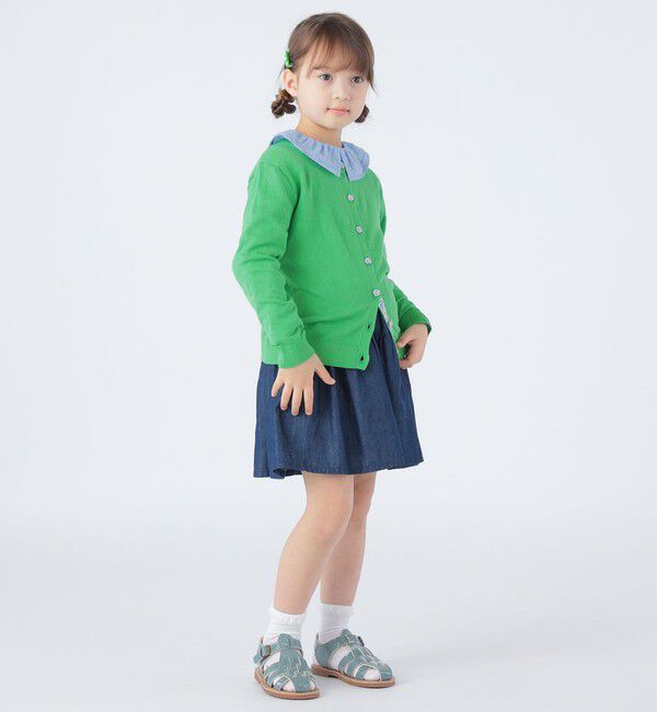 SHIPS KIDS「SHIPS KIDS:100～130cm / ティアード デニム スカート」|フレア|