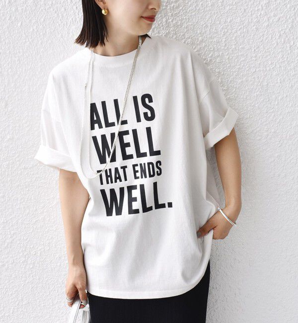 SHIPS for women「【SHIPS別注】81BRANCA:5分袖 ロゴ TEE 24SS 」|Tシャツ・カットソー|オフホワイト