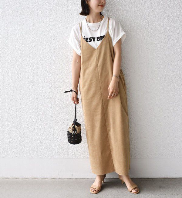 SHIPS for women「〈手洗い可能〉Iライン キャミ ワンピース」|ワンピース|ベージュ