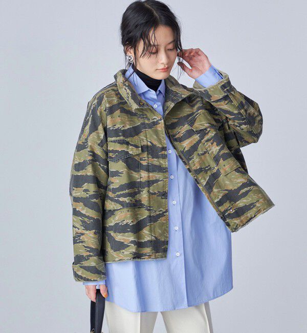 SHIPS for women「〈洗濯機可能〉ミリタリー バックサテン スタンドカラー ブルゾン」|ミリタリー・モッズコート|
