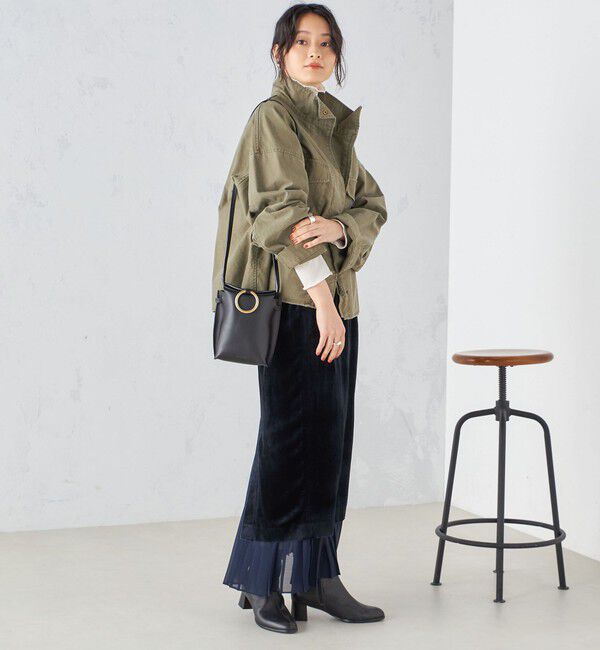 SHIPS for women「〈洗濯機可能〉ミリタリー バックサテン スタンドカラー ブルゾン」|ミリタリー・モッズコート|