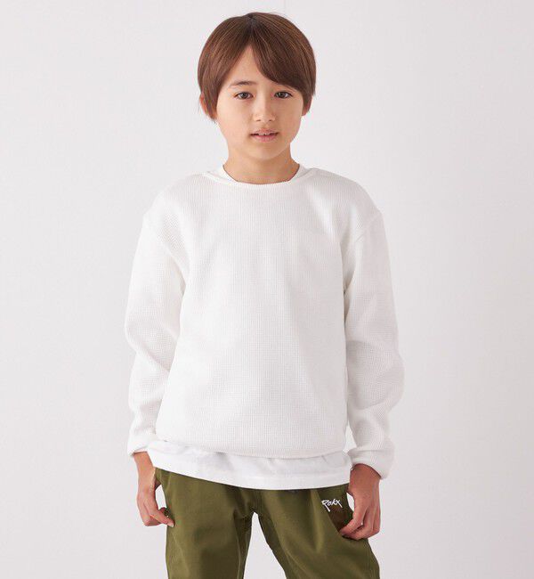 SHIPS any「SHIPS any: ランドヘム ワッフル ロングスリーブ Tシャツ<KIDS>」|Tシャツ・カットソー|