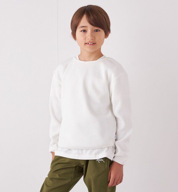 SHIPS any「SHIPS any: ランドヘム ワッフル ロングスリーブ Tシャツ<KIDS>」|Tシャツ・カットソー|