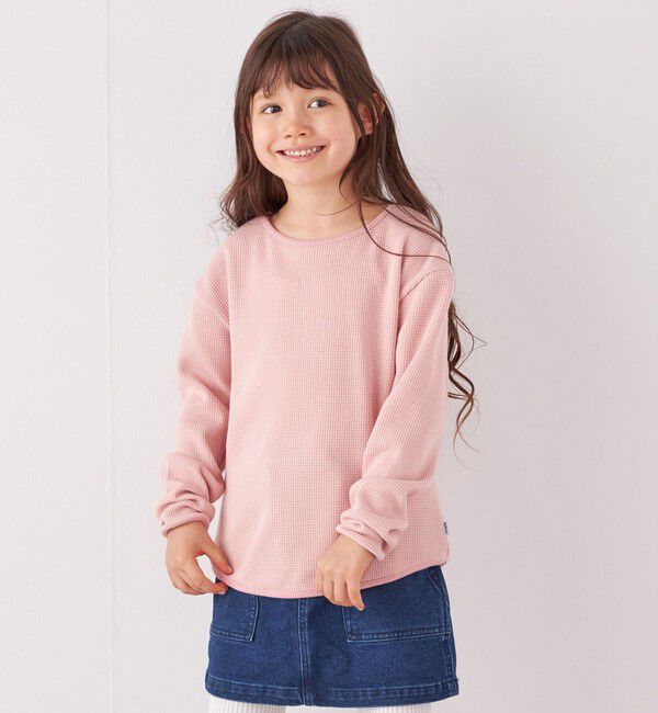 SHIPS any「SHIPS any: ランドヘム ワッフル ロングスリーブ Tシャツ<KIDS>」|Tシャツ・カットソー|