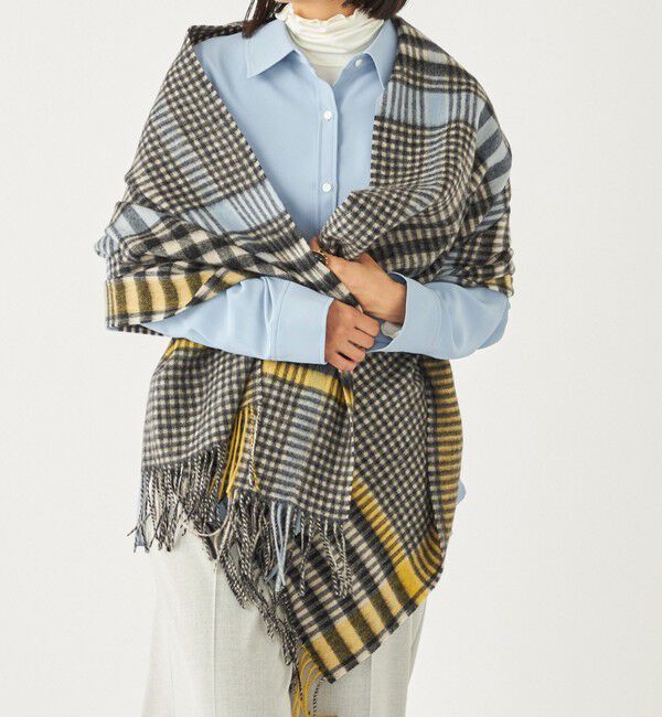 SHIPS Colors 「SHIPS Colors:〈手洗い可能〉ウール チェック ストール 2」|ストール|