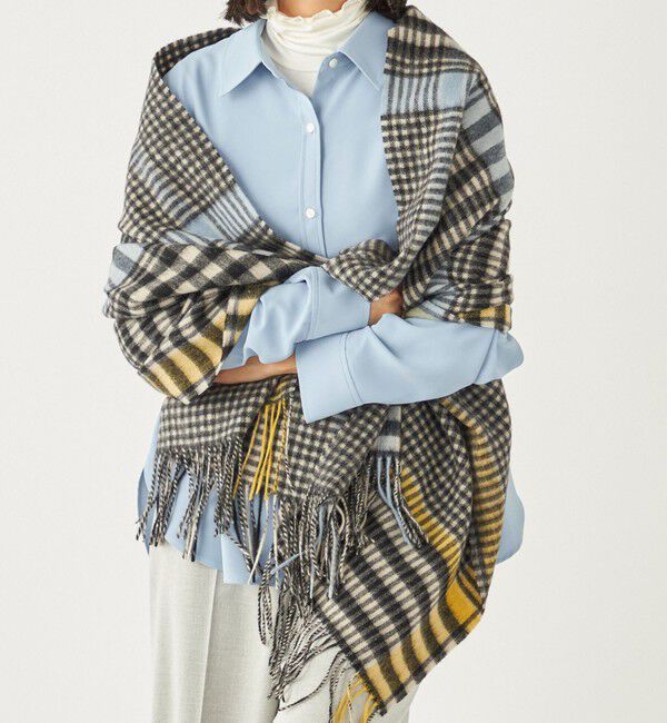 SHIPS Colors 「SHIPS Colors:〈手洗い可能〉ウール チェック ストール 2」|ストール|