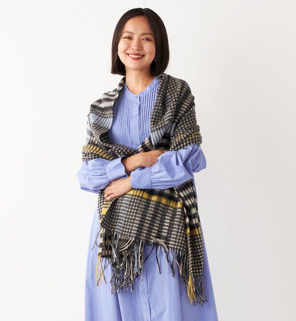 SHIPS Colors 「SHIPS Colors:〈手洗い可能〉ウール チェック ストール 2」|ストール|