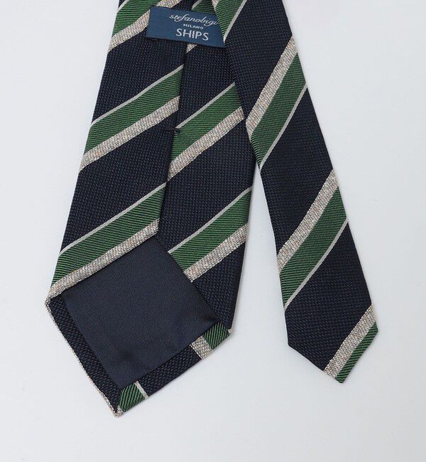 SHIPS「Stefanobigi: シルク コットン メランジ ストライプ ネクタイ」|ネクタイ・蝶ネクタイ|