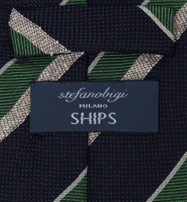 SHIPS「Stefanobigi: シルク コットン メランジ ストライプ ネクタイ」|ネクタイ・蝶ネクタイ|