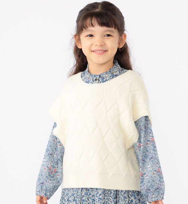 SHIPS KIDS「SHIPS KIDS:100～140cm /〈手洗い可能〉ジャカード ベスト」|ベスト・ジレ|
