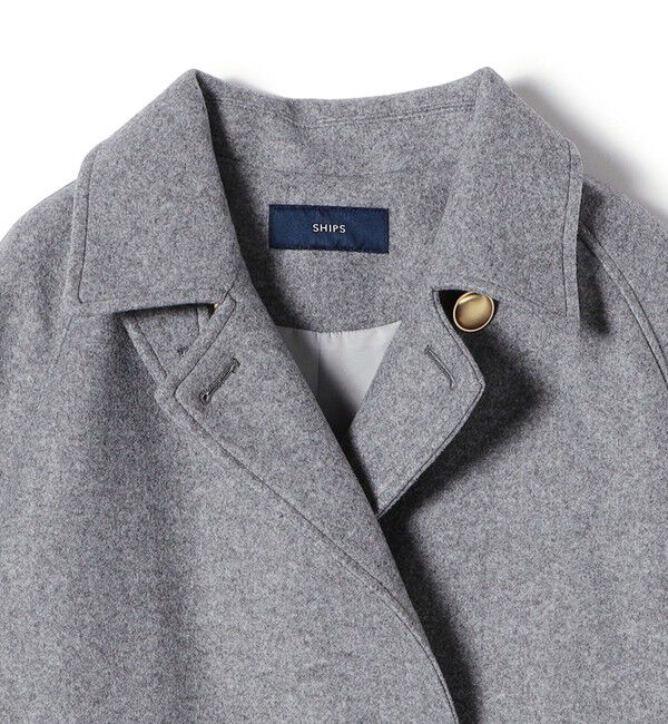 SHIPS for women「【WEB限定】〈手洗い可能〉ウール ライク ジャージー メルトン 2WAY Pコート」|ピーコート|