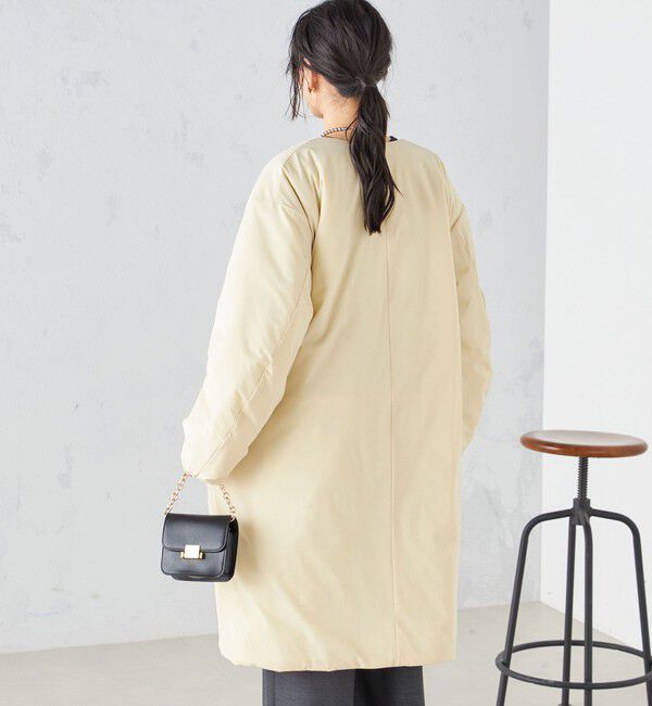 SHIPS for women「〈手洗い可能 / 撥水加工〉リバーシブル ノーカラー コート ◇」|ノーカラーコート|