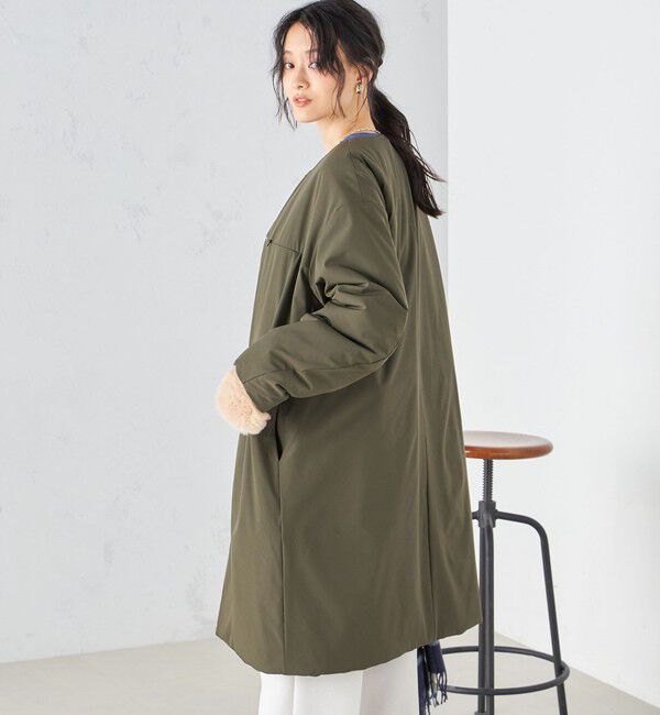 SHIPS for women「〈手洗い可能 / 撥水加工〉リバーシブル ノーカラー コート ◇」|ノーカラーコート|