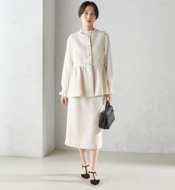 SHIPS for women「〈セレモニー対応可〉スラブ ツイード ジレ（セットアップ対応）」|ベスト・ジレ|