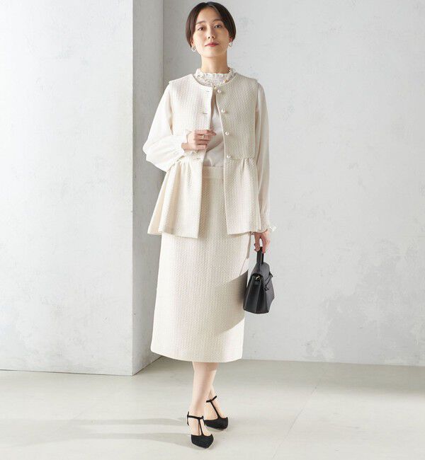 SHIPS for women「〈セレモニー対応可〉スラブ ツイード ジレ（セットアップ対応）」|ベスト・ジレ|