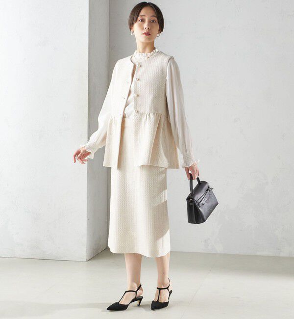 SHIPS for women「〈セレモニー対応可〉スラブ ツイード ジレ（セットアップ対応）」|ベスト・ジレ|