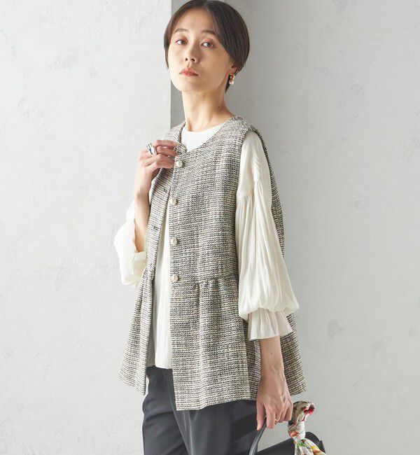 SHIPS for women「〈セレモニー対応可〉スラブ ツイード ジレ（セットアップ対応）」|ベスト・ジレ|