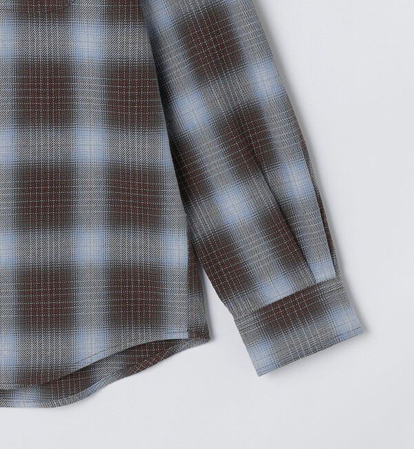 SHIPS「SHIPS: Shuttle notes レギュラーカラー オンブレチェック 長袖 ネルシャツ」|シャツ・ブラウス|