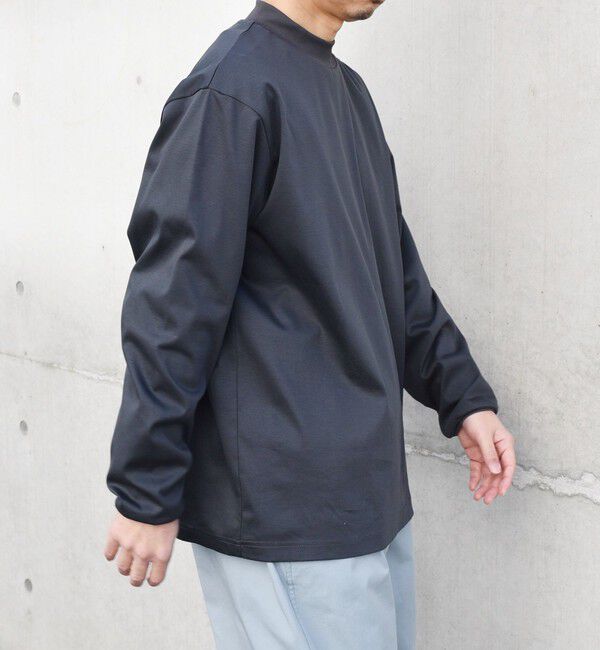 SHIPS any「SHIPS any: スムースコットン モックネック Tシャツ (ロンT)◇」|Tシャツ・カットソー|ダークグレー