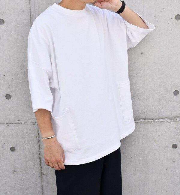 SHIPS any「SHIPS any: COTTON USA ドルマン サイド ポケット Tシャツ 24SS◇」|Tシャツ・カットソー|