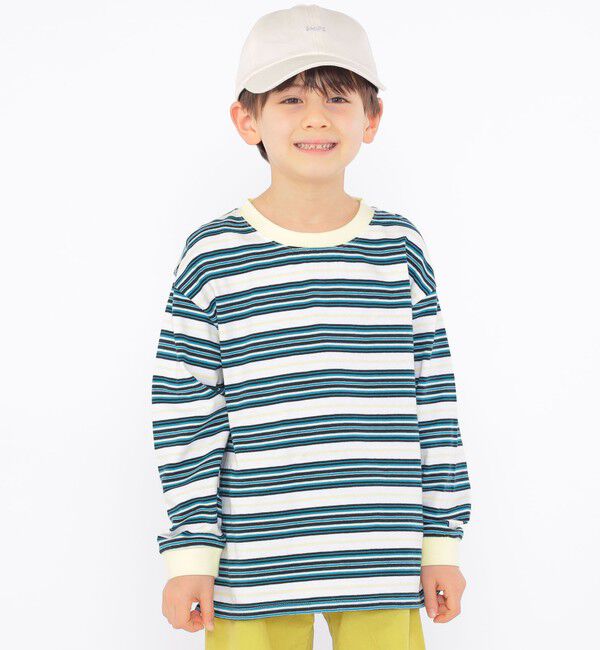 SHIPS KIDS「SHIPS KIDS:100～130cm / マルチ ボーダー 長袖 TEE」|Tシャツ・カットソー|