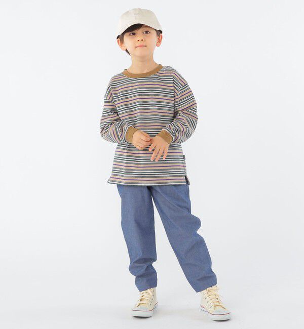 SHIPS KIDS「SHIPS KIDS:100～130cm / マルチ ボーダー 長袖 TEE」|Tシャツ・カットソー|