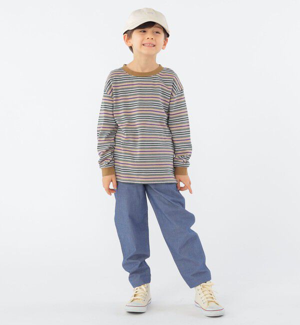 SHIPS KIDS「SHIPS KIDS:100～130cm / マルチ ボーダー 長袖 TEE」|Tシャツ・カットソー|
