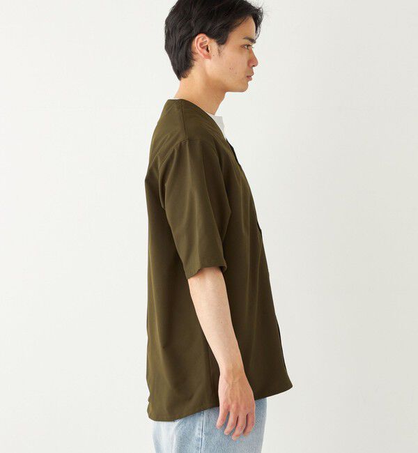 SHIPS Colors 「SHIPS Colors:〈洗濯機可能〉MoveFit(R) ノーカラー ショートスリーブ シャツ」|シャツ・ブラウス|