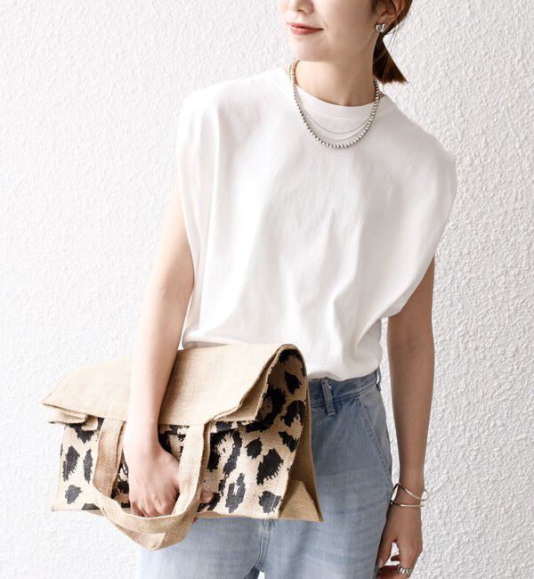 SHIPS any「SHIPS any:〈抗菌防臭/洗濯機可能〉USAコットン ラウンドヘム ノースリーブ TEE」|Tシャツ・カットソー|ホワイト