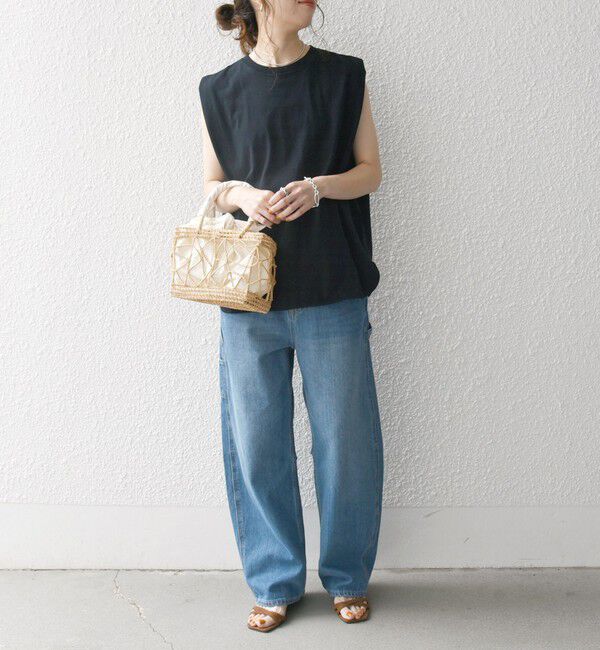 SHIPS any「SHIPS any:〈抗菌防臭/洗濯機可能〉USAコットン ラウンドヘム ノースリーブ TEE」|Tシャツ・カットソー|