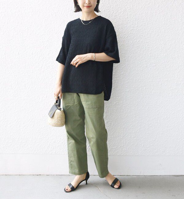 SHIPS for women「〈手洗い可能〉ランダム ブルーゼ ショート スリーブ プルオーバー」|Tシャツ・カットソー|