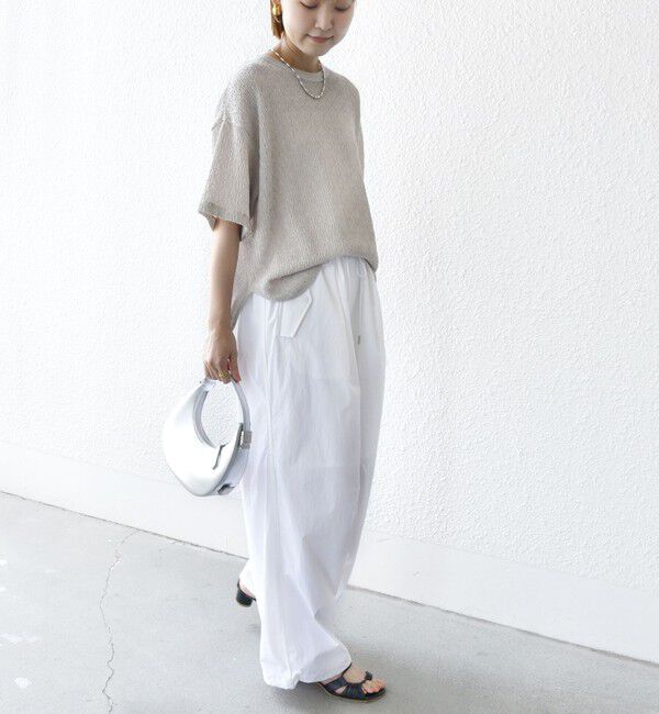 SHIPS for women「〈手洗い可能〉ランダム ブルーゼ ショート スリーブ プルオーバー」|Tシャツ・カットソー|